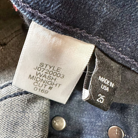 Veronica Beard Carolyn Tuxedo Stripe Baby Boot Crop Jeans Dark Blue Wash 25 - Picture 6 of 11